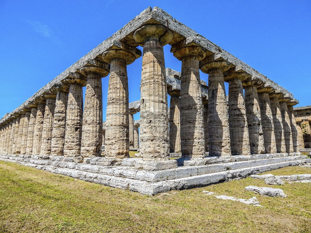Ancient Greek temple architecture with columns